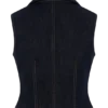 Shona Denim Vest With Decorative Buttons – Washed Indigo Blue Shona Denim Vest With Decorative Buttons – Washed Indigo Blue