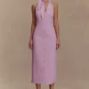 Simona Halter Neck Midi Dress – Blush Pink Simona Halter Neck Midi Dress – Blush Pink