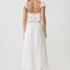 Skylar Lace Panelled Midi Skirt – White Skylar Lace Panelled Midi Skirt – White