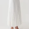 Skylar Lace Panelled Midi Skirt – White Skylar Lace Panelled Midi Skirt – White
