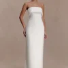 Sloane Strapless Maxi Dress With Pearls – White Sloane Strapless Maxi Dress With Pearls – White