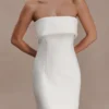Sloane Strapless Maxi Dress With Pearls – White Sloane Strapless Maxi Dress With Pearls – White