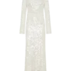 Sofia Long Sleeve Sequin Maxi Dress – White Sofia Long Sleeve Sequin Maxi Dress – White