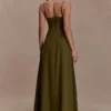 Sofie Pintuck Linen Maxi Dress – Khaki