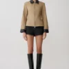 Solange Zip Up Collared Jacket – Natural Solange Zip Up Collared Jacket – Natural
