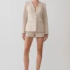 Solenne Suiting Shorts – Natural Marle Solenne Suiting Shorts – Natural Marle