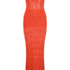 Solstice Off Shoulder Crochet Knit Maxi Dress – Blood Orange