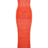 Solstice Off Shoulder Crochet Knit Maxi Dress – Blood Orange