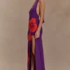 Stacy Knit Halter Maxi Dress – Purple/Red