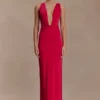 Stella Draped Slinky Maxi Dress – Fuchsia Pink Stella Draped Slinky Maxi Dress – Fuchsia Pink