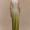 Stella Draped Slinky Maxi Dress – Ombre Vintage Olive