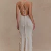 Suki Knit Maxi Dress With Flowers – Nude