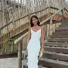 Suki Knit Maxi Dress With Flowers – Nude