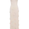 Suki Knit Maxi Dress With Flowers – Nude