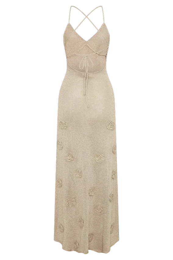 Suki Metallic Knit Maxi Dress – Gold Suki Metallic Knit Maxi Dress – Gold