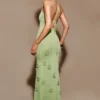 Suki Metallic Knit Maxi Dress – Pastel Green