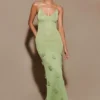 Suki Metallic Knit Maxi Dress – Pastel Green