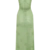 Suki Metallic Knit Maxi Dress – Pastel Green