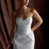 Suzette Taffeta Bow Mini Dress – White Suzette Taffeta Bow Mini Dress – White