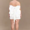 Suzette Taffeta Bow Mini Dress – White Suzette Taffeta Bow Mini Dress – White