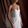 Suzette Taffeta Bow Mini Dress – White Suzette Taffeta Bow Mini Dress – White