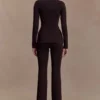 Suzie Ribbed Long Sleeve Longline Top – Chocolate Suzie Ribbed Long Sleeve Longline Top – Chocolate