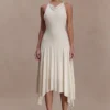 Sylvie Modal Hankie Midi Dress – Ivory