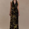 Talila Cowl Front Maxi Dress – Velvet Burnout Talila Cowl Front Maxi Dress – Velvet Burnout