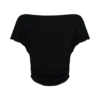 Talise Modal Flounce Short Sleeve Top – Black Talise Modal Flounce Short Sleeve Top – Black