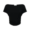 Talise Modal Flounce Short Sleeve Top – Black Talise Modal Flounce Short Sleeve Top – Black
