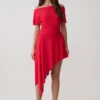 Talise Modal Flounce Short Sleeve Top – Red Talise Modal Flounce Short Sleeve Top – Red
