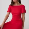 Talise Modal Flounce Short Sleeve Top – Red Talise Modal Flounce Short Sleeve Top – Red