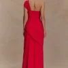 Tamara Shirred Chiffon Midi Dress – Red Tamara Shirred Chiffon Midi Dress – Red