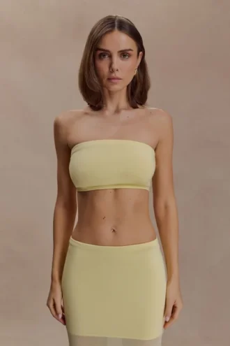 Tanyel Knit Bandeau Top – Lemon