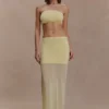 Tanyel Sheer And Bandage Knit Maxi Skirt – Lemon Tanyel Sheer And Bandage Knit Maxi Skirt – Lemon