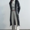 Tarah Faux Leather Trench Coat – Black