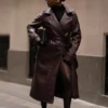 Tarah Faux Leather Trench Coat – Cacao Brown