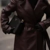 Tarah Faux Leather Trench Coat – Cacao Brown