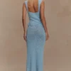 Teagan Floral Hand Crochet Midi Dress – Blue Teagan Floral Hand Crochet Midi Dress – Blue