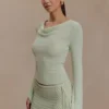 Terrymae Crochet Mini Skirt – Pastel Green