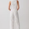 Tessa Broderie Straight Leg Pants – White