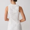 Tessa Broderie Tie Front Sleeveless Top – White Tessa Broderie Tie Front Sleeveless Top – White