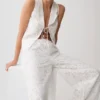 Tessa Broderie Tie Front Sleeveless Top – White Tessa Broderie Tie Front Sleeveless Top – White