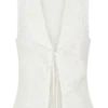 Tessa Broderie Tie Front Sleeveless Top – White Tessa Broderie Tie Front Sleeveless Top – White