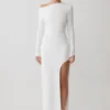 Thalyn Crepe Maxi Dress With Split – White