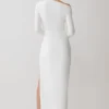 Thalyn Crepe Maxi Dress With Split – White