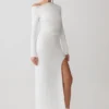 Thalyn Crepe Maxi Dress With Split – White