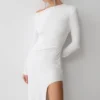 Thalyn Crepe Maxi Dress With Split – White