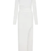 Thalyn Crepe Maxi Dress With Split – White