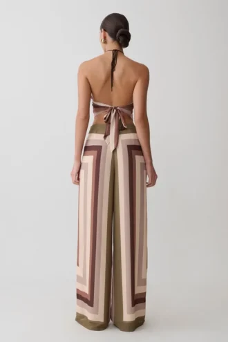 Rachel Chiffon Straight Leg Pants – Multi Stripe